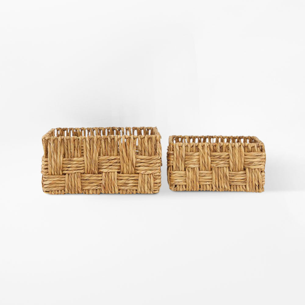 Brown Jute Handmade Storage Basket With Handles, Set